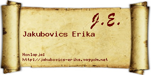 Jakubovics Erika névjegykártya