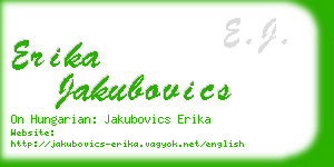 erika jakubovics business card